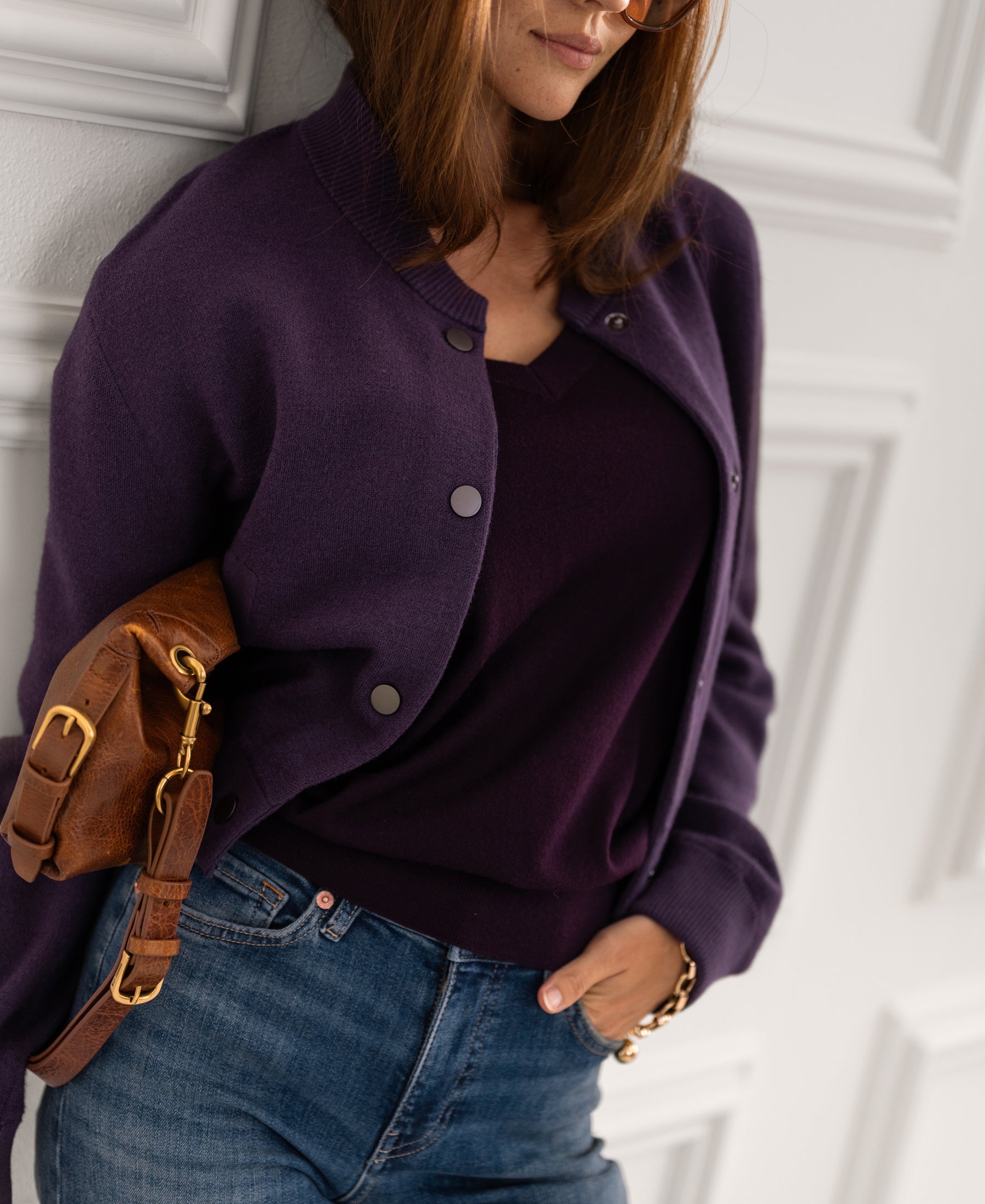 Bomber jacket LA BOMBA Dark cassis