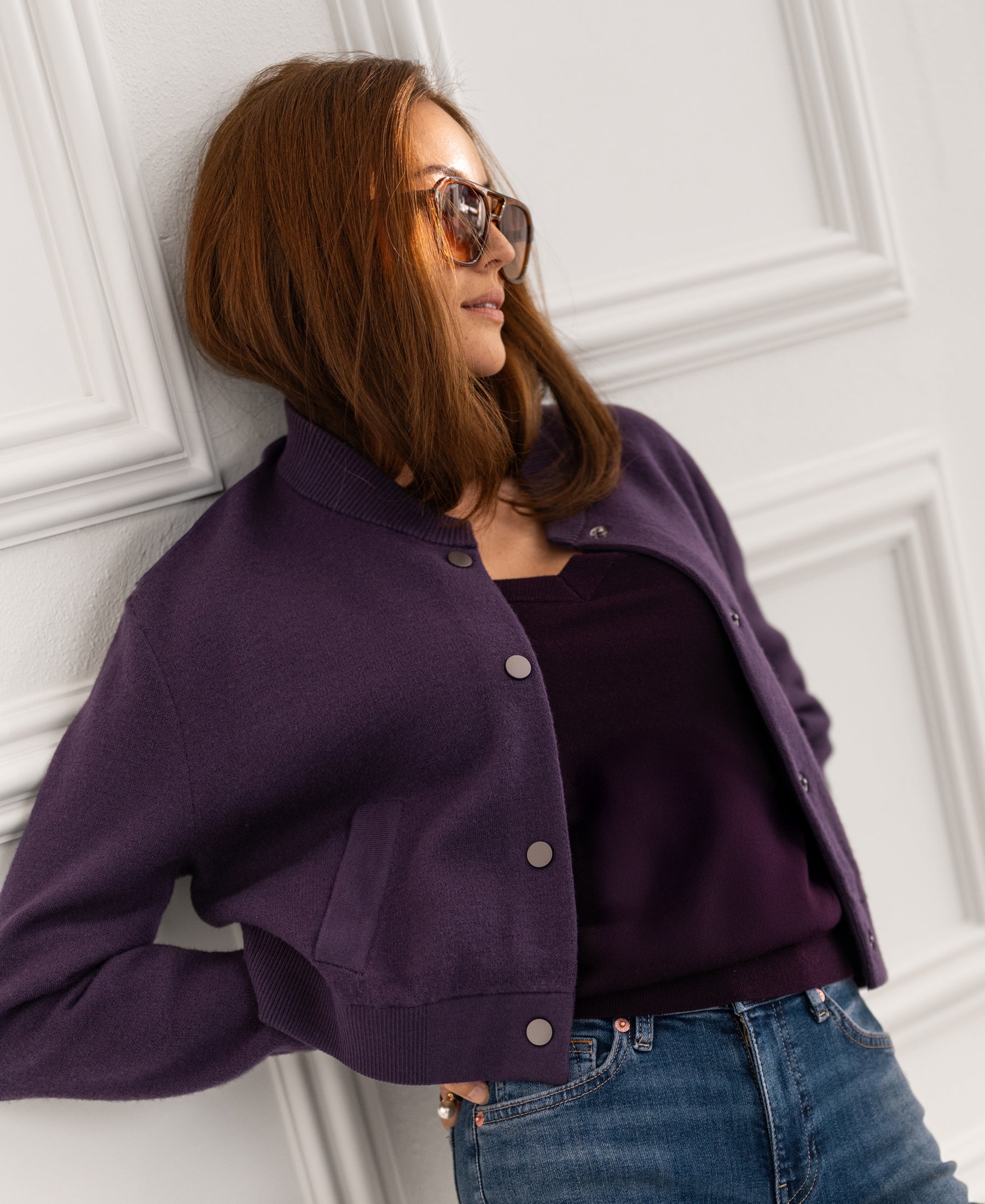 Bomber jacket LA BOMBA Dark cassis