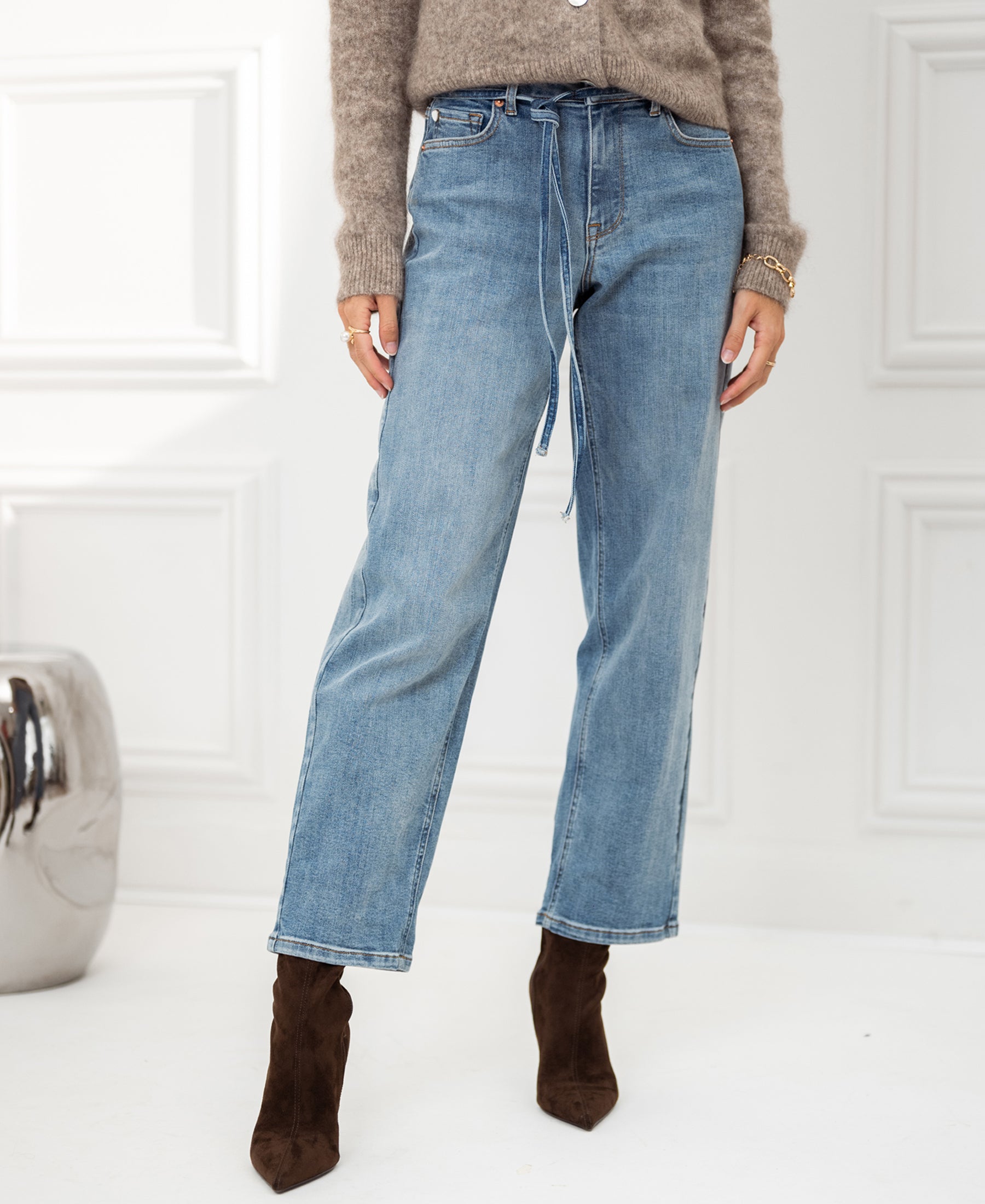 Cropped Jeans LE DEAN Light Stone
