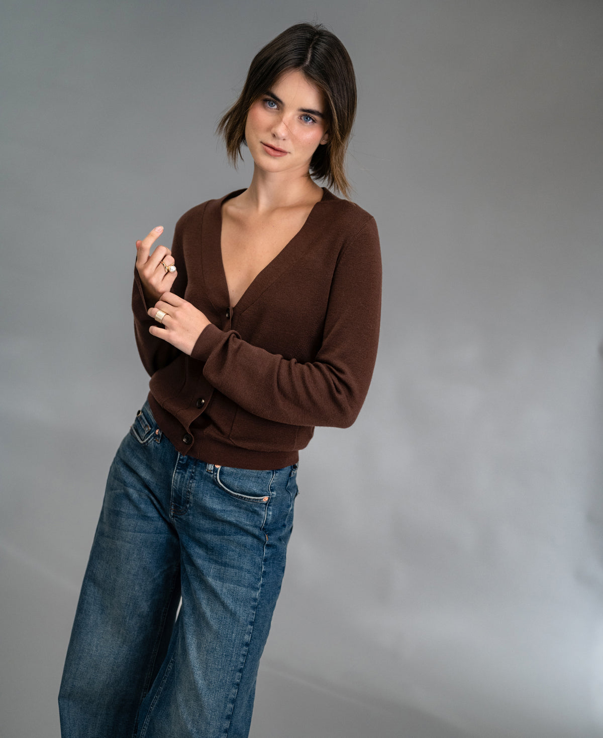 Merino vest LA DONNA Cacao