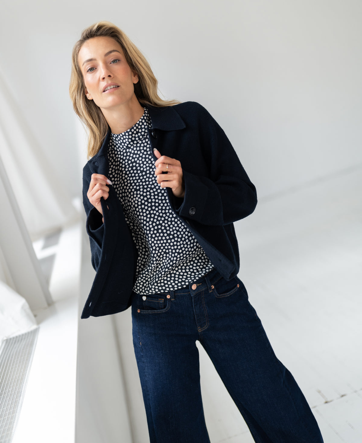 Merino wool Jacket LA FAYE Dark Blue