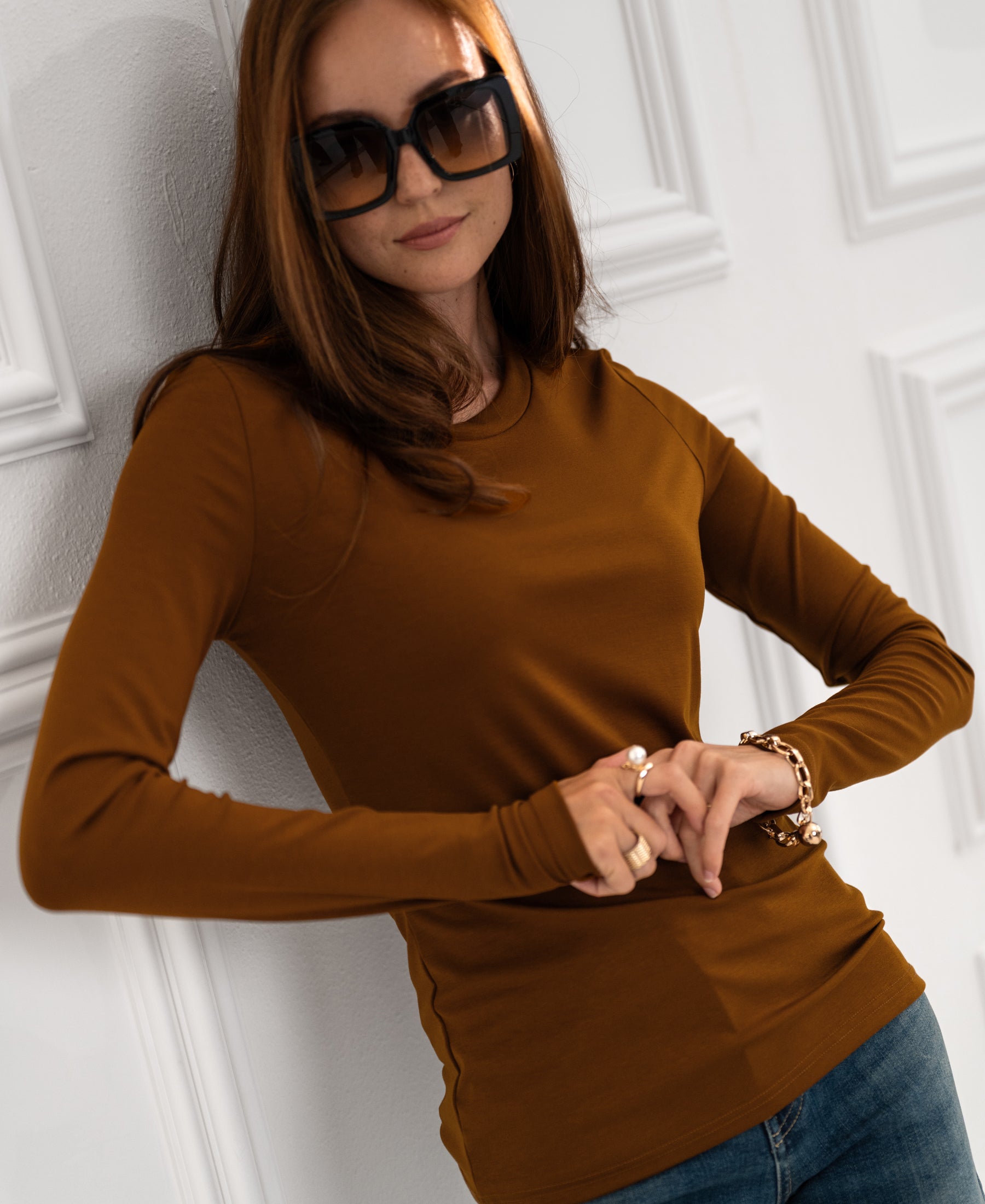 Luxe T-shirt lange mouw LA JANE Havana