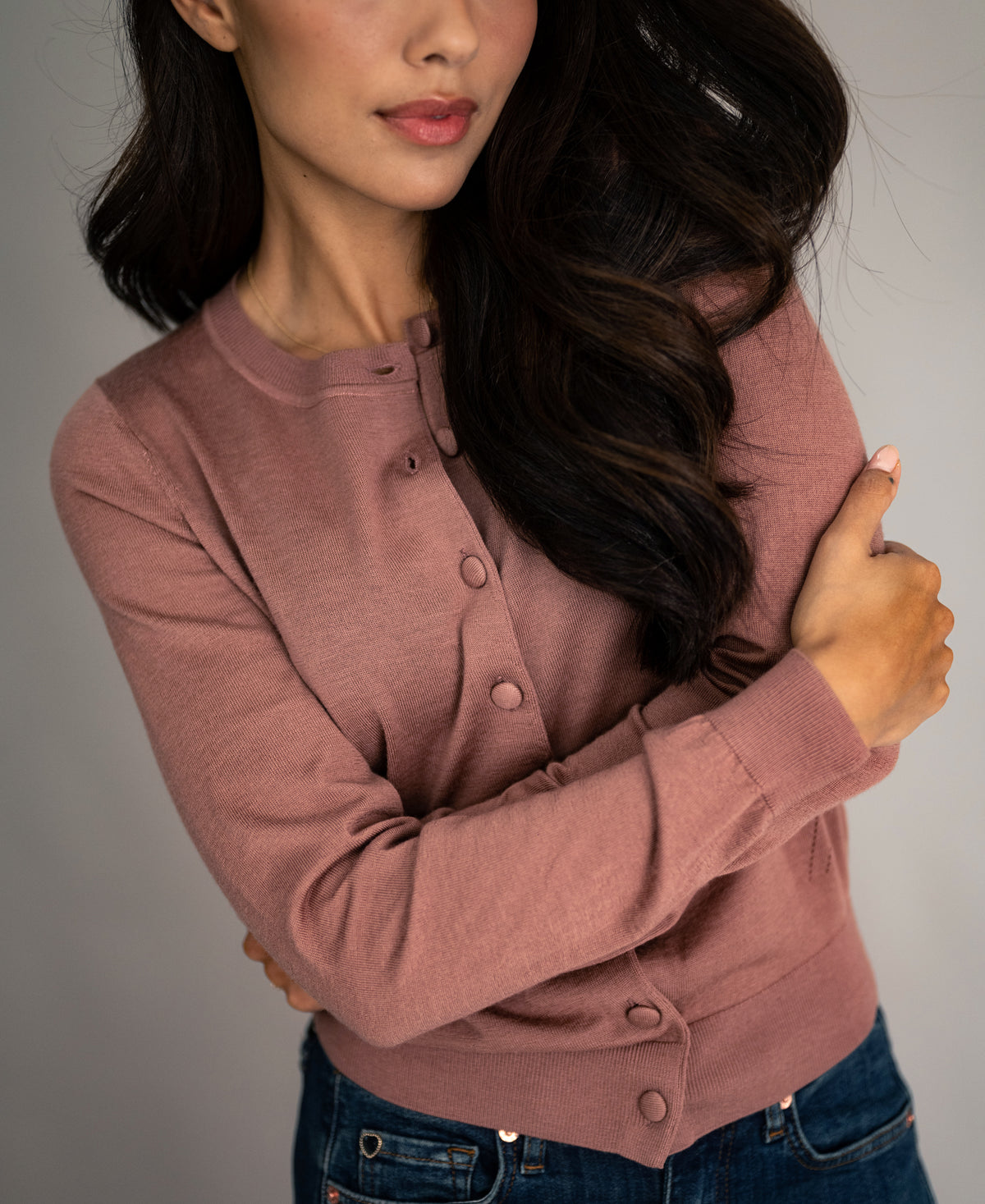 Merino Cardigan LA JULIETTE Dusty Pink