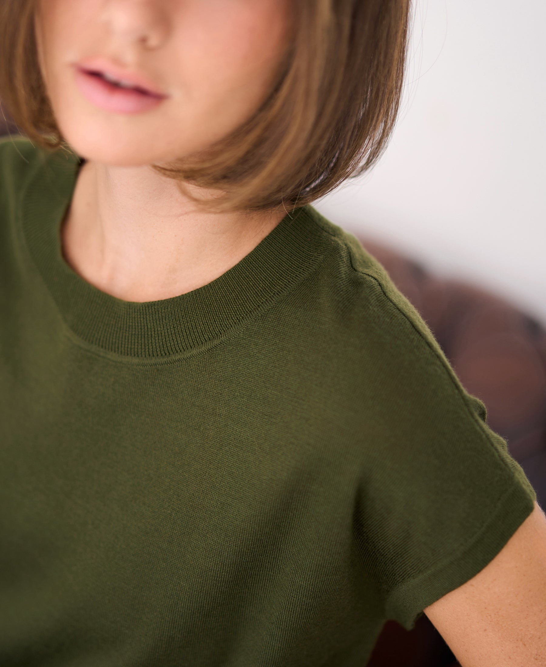 Merino Top LE LOUIS Dark Olive Green