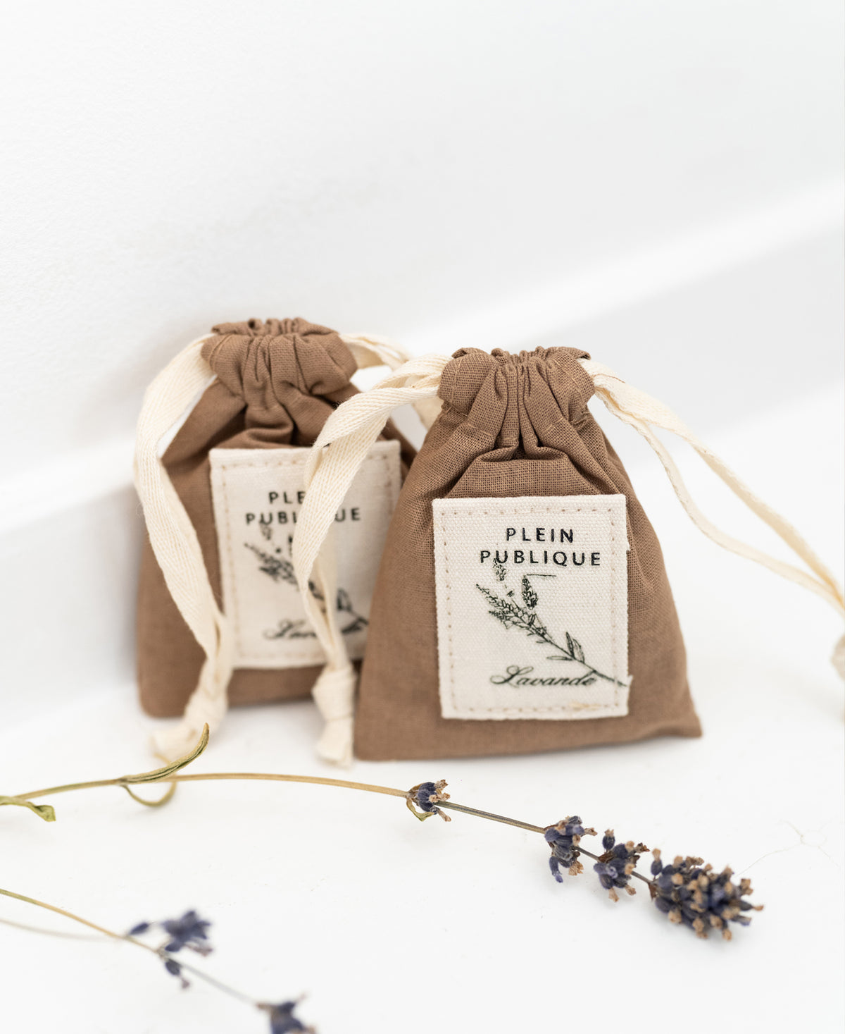 Two small Lavender Scent Sachets from PLEIN PUBLIQUE, ideal for closets and keeping moths away.