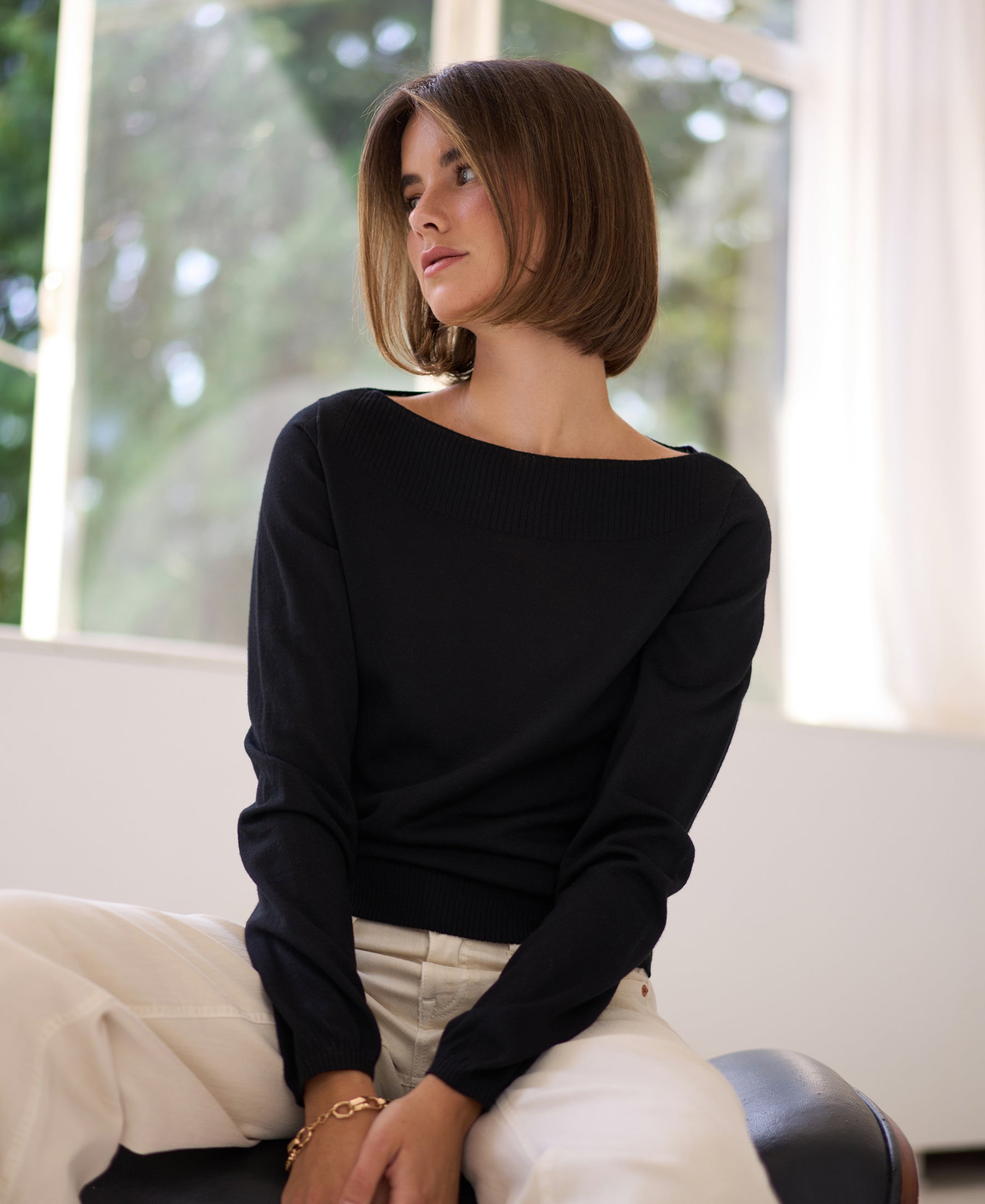 Pullover mit Boot-Ausschnitt LA MUSE Schwarz