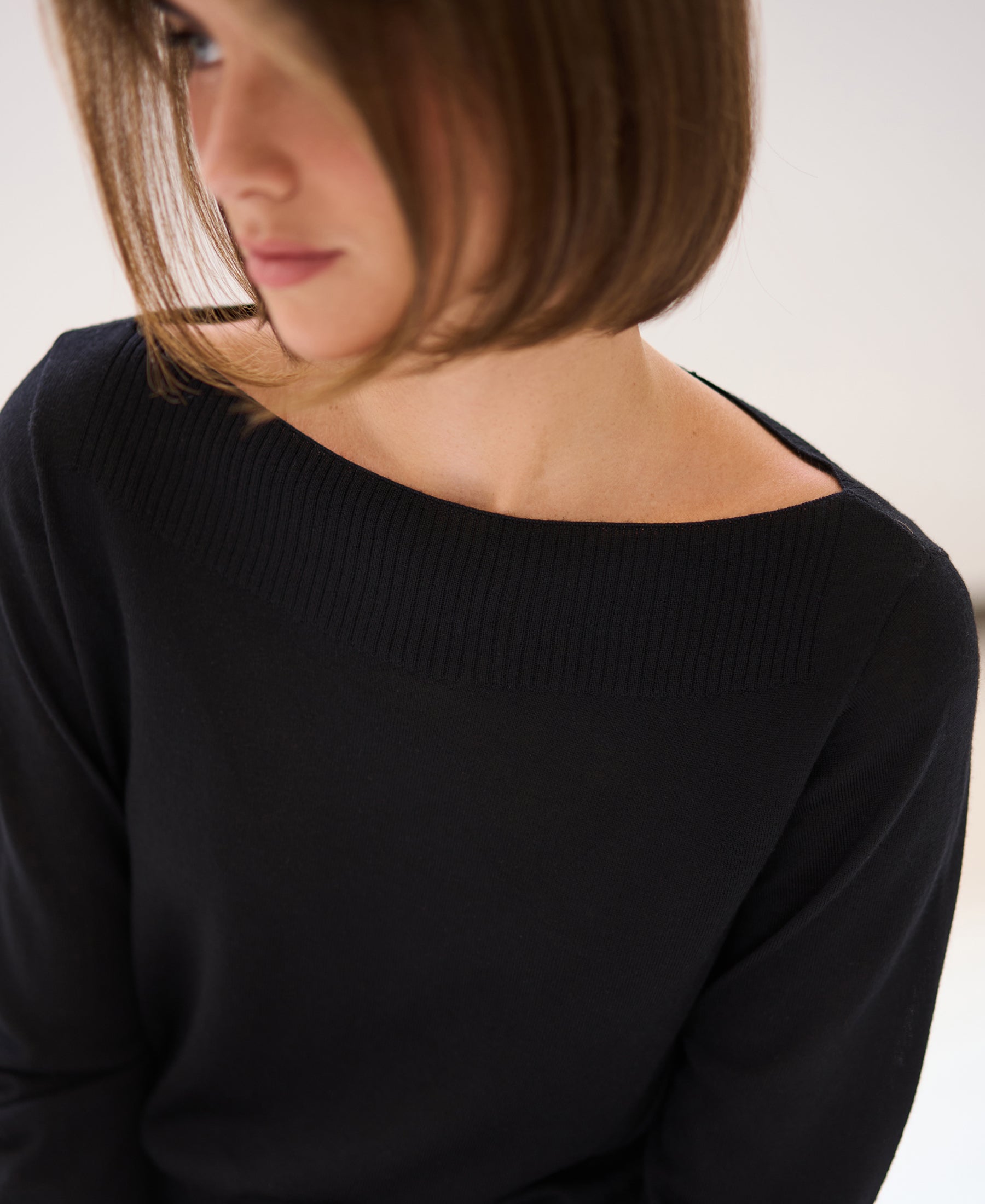 Pullover mit Boot-Ausschnitt LA MUSE Schwarz