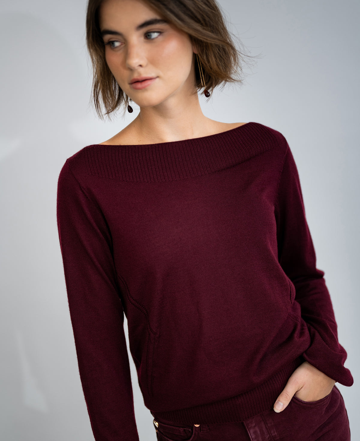 Boatneck Sweater LA MUSE Bordeaux