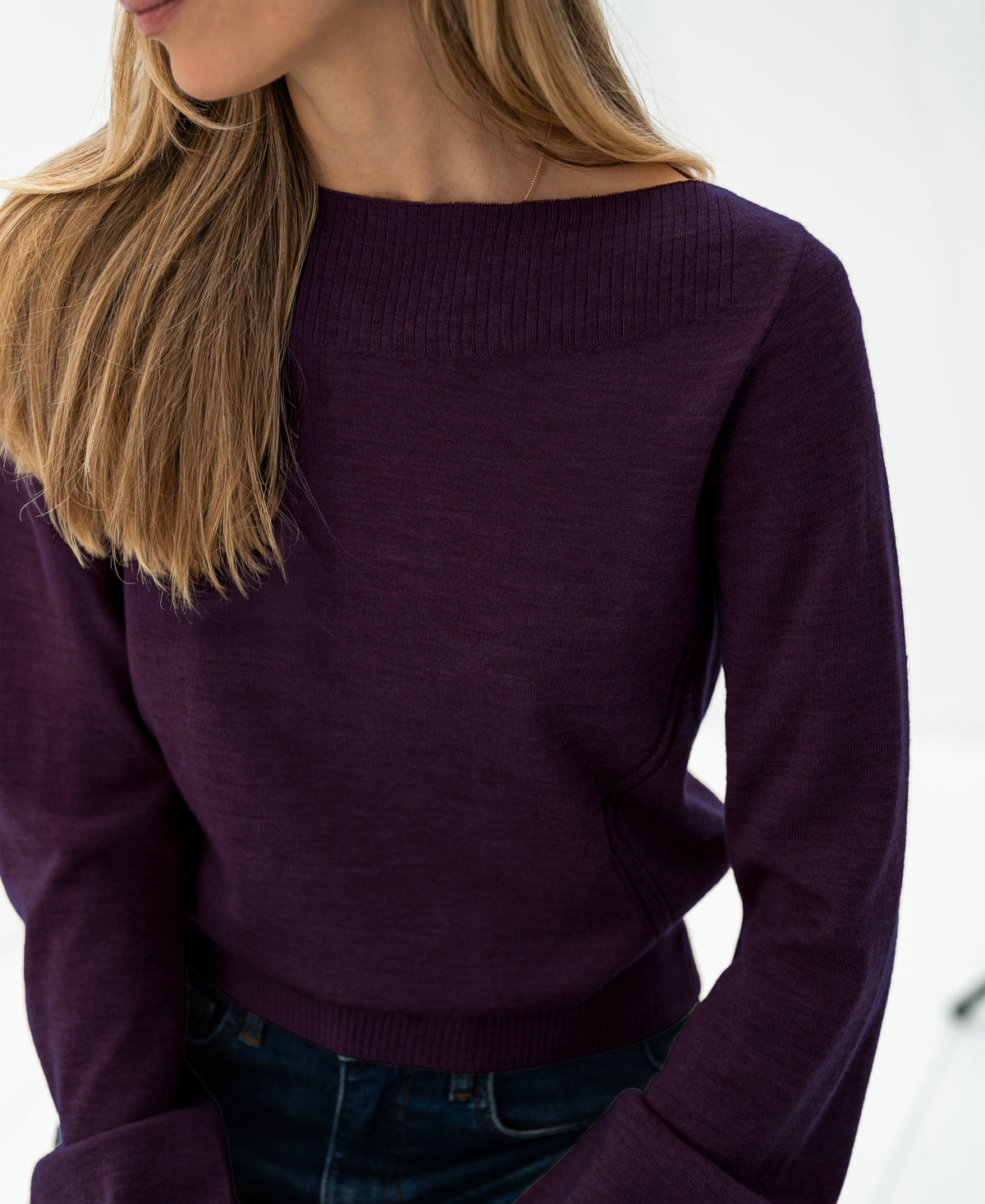 Pullover mit Boot-Ausschnitt LA MUSE Pflaume