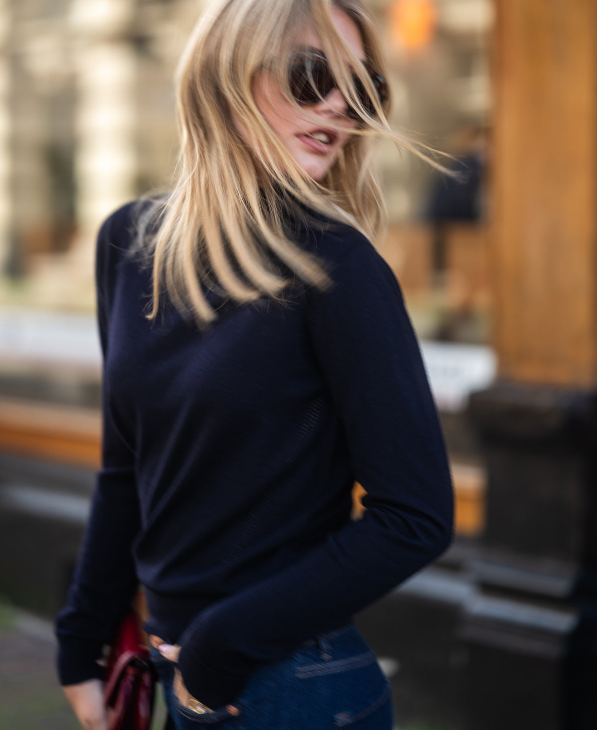 Merino-Rollkragenpullover LE NOYAU Dunkelblau