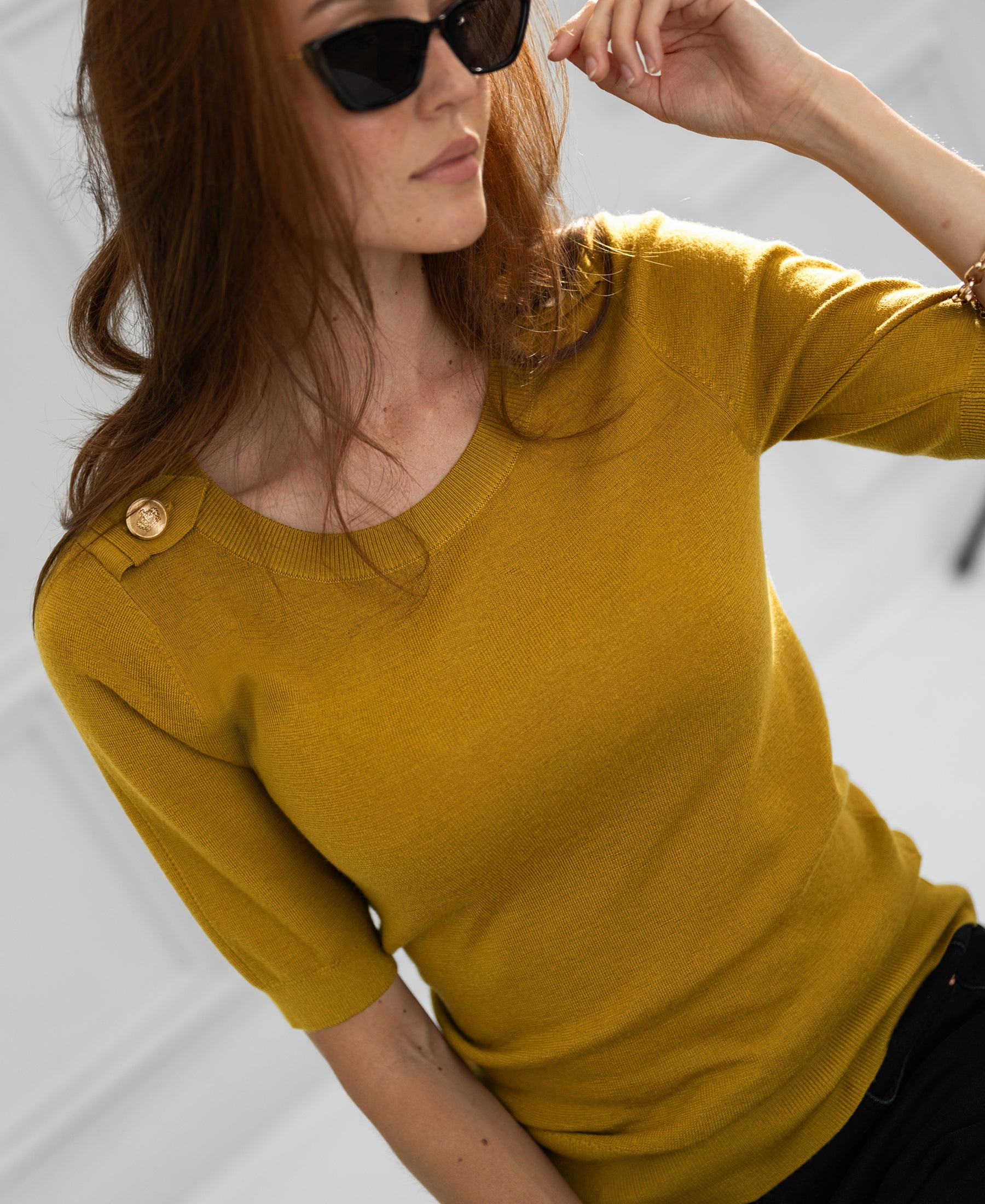 Merino sweater LE MAJOR Gold - yellow