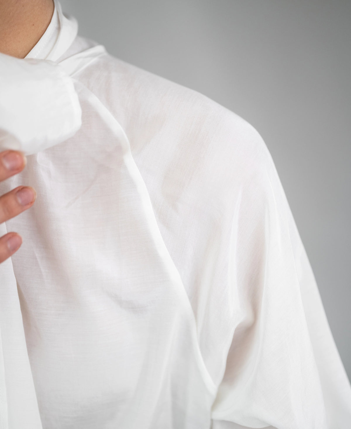 Voile blouse with bow LA SATINEE Ivory