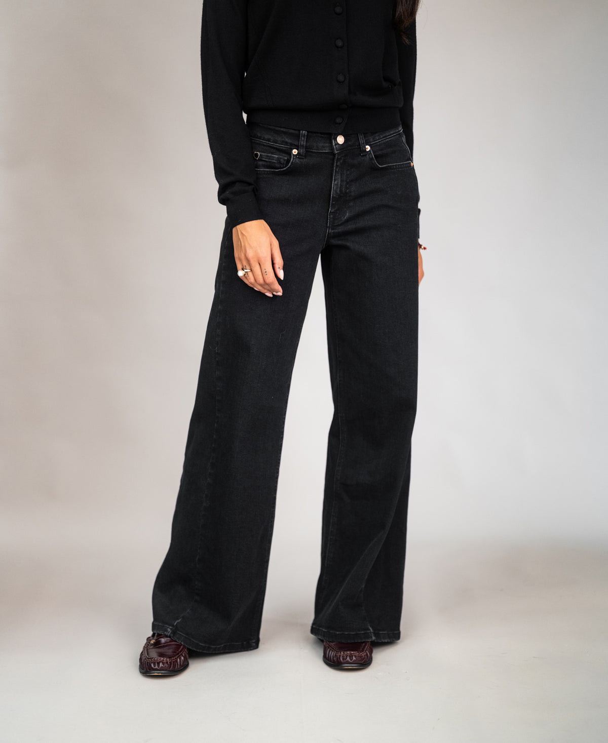 Wide leg jeans LE SPICE Black denim