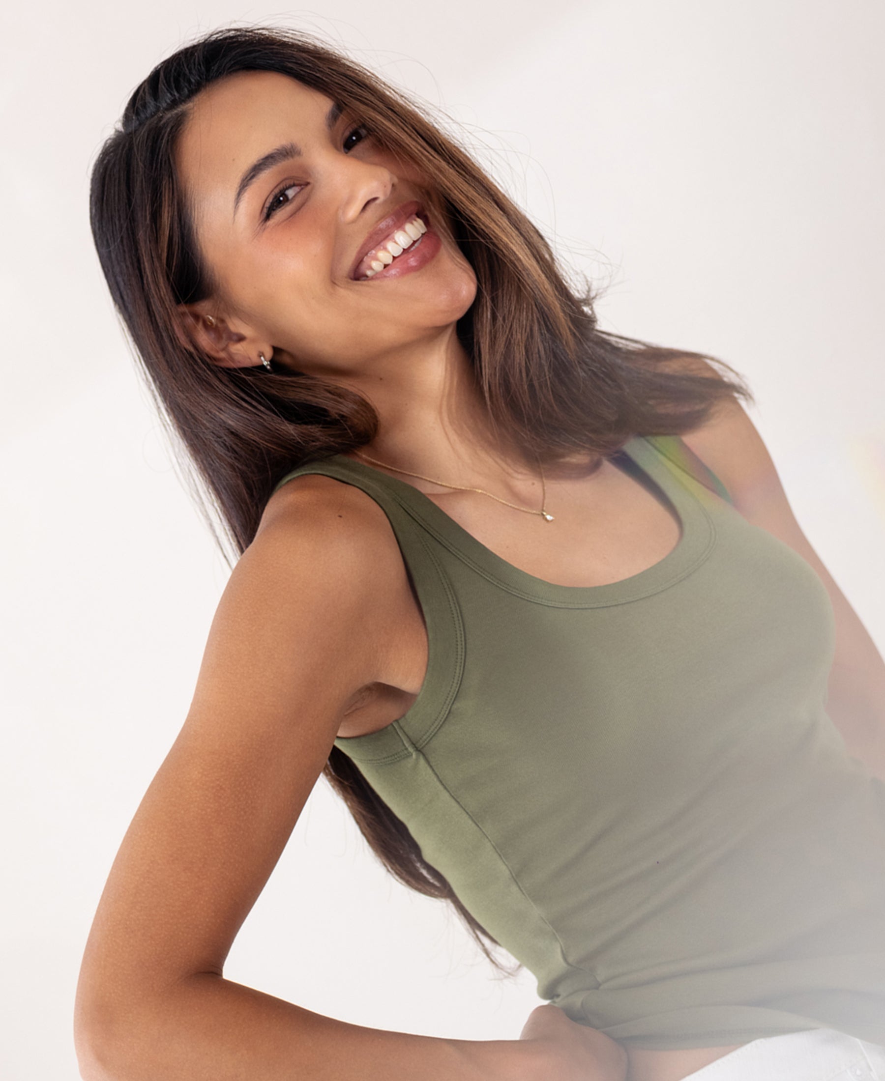 Slim-fit, olive green soft top LA TOULON by PLEIN PUBLIQUE shown against a light background.