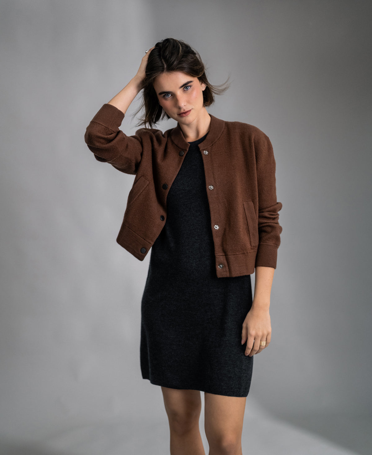 Kleid aus Merinowolle LA TWIGGY Anthrazit