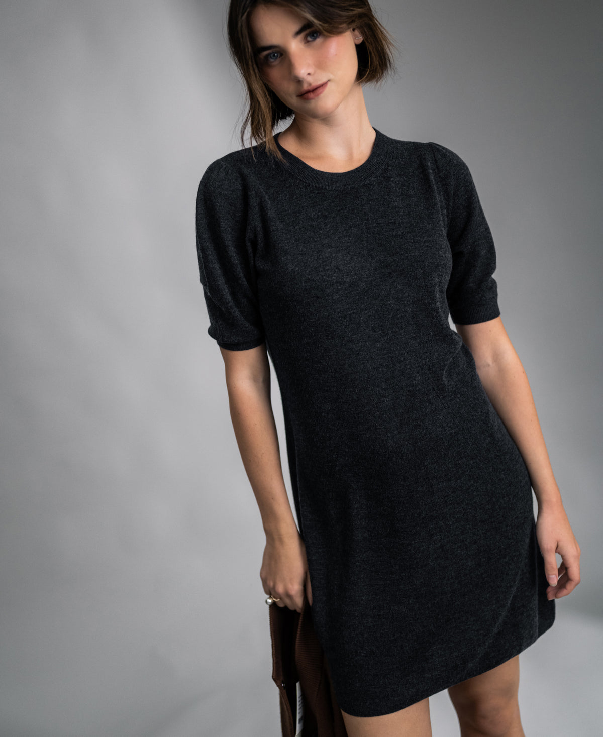 Kleid aus Merinowolle LA TWIGGY Anthrazit