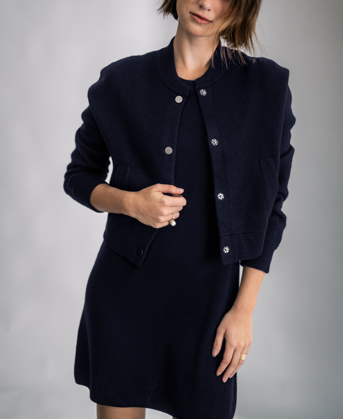 Kleid aus Merinowolle LA TWIGGY Dunkelblau