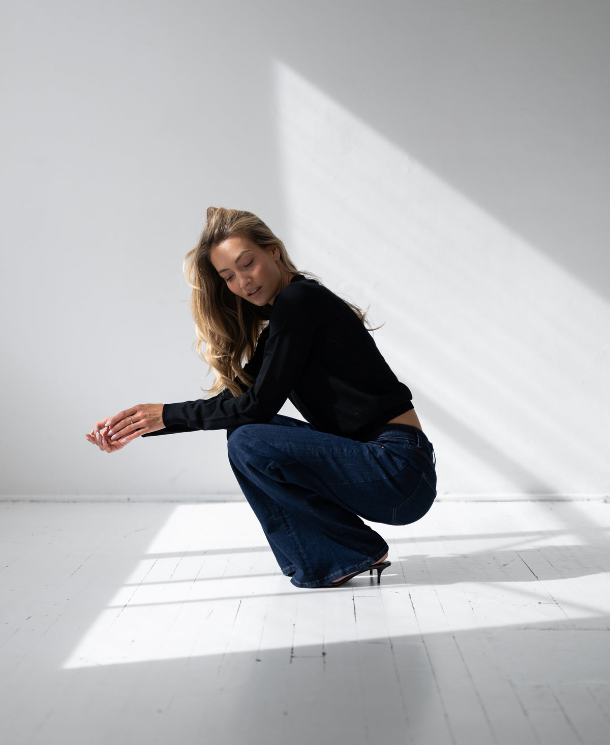 Jeans mit weitem Bein LE SPICE Rinsewash