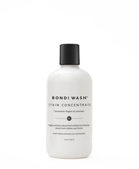 A white bottle of stain remover with Tasmanian Pepper & Lavender on a white background.