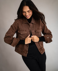 Stretch jeansjack LA CALLAS Cacao