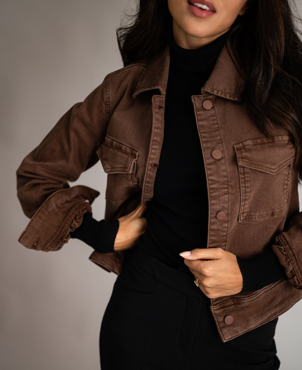 Stretch-Jeansjacke LA CALLAS Cocoa