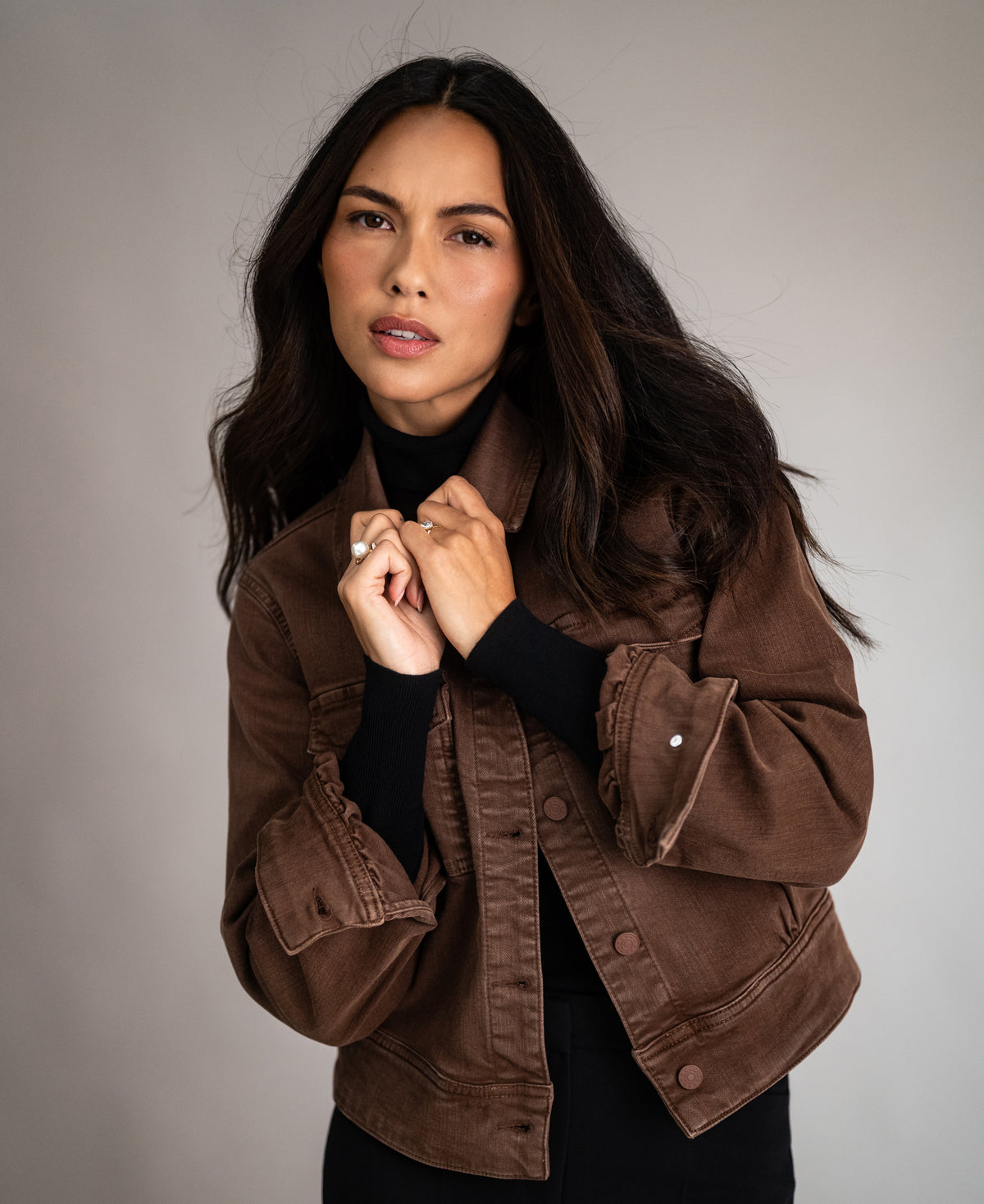 Stretch jeansjack LA CALLAS Cacao