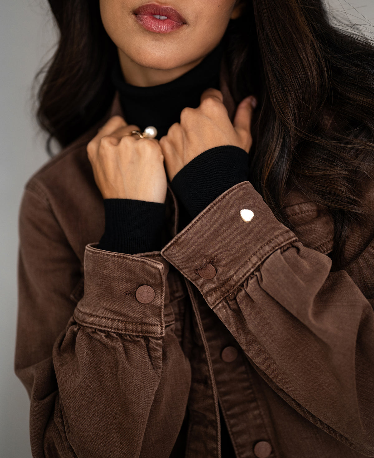 Stretch denim jacket LA CALLAS Cocoa
