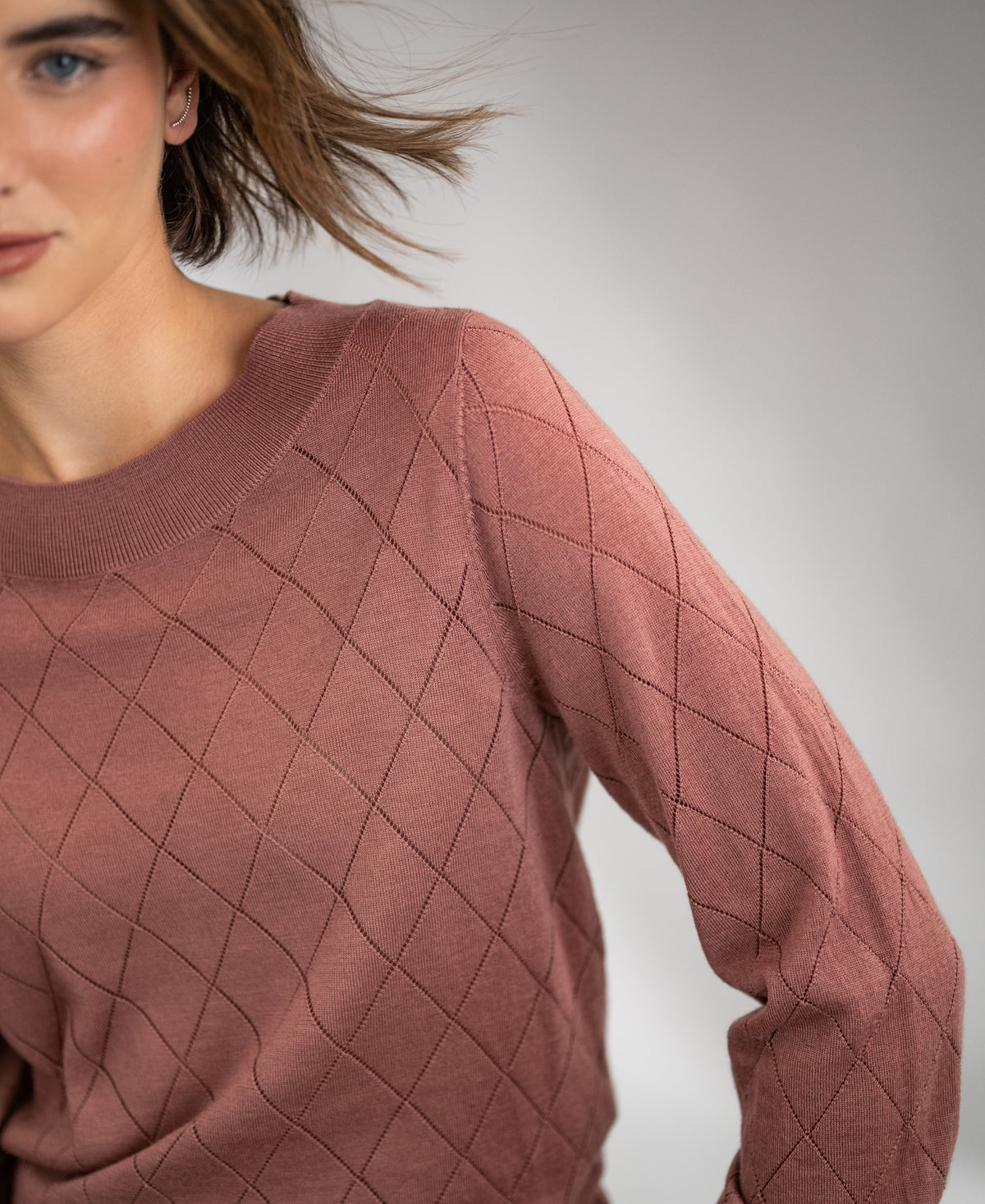 Argyle merinotrui LA CAPUCINE Dusty Pink