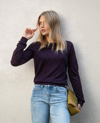 Argyle-Merinopullover LA CAPUCINE Pflaume