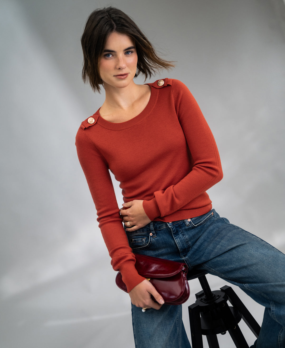 Merino sweater LE CESAR Chili