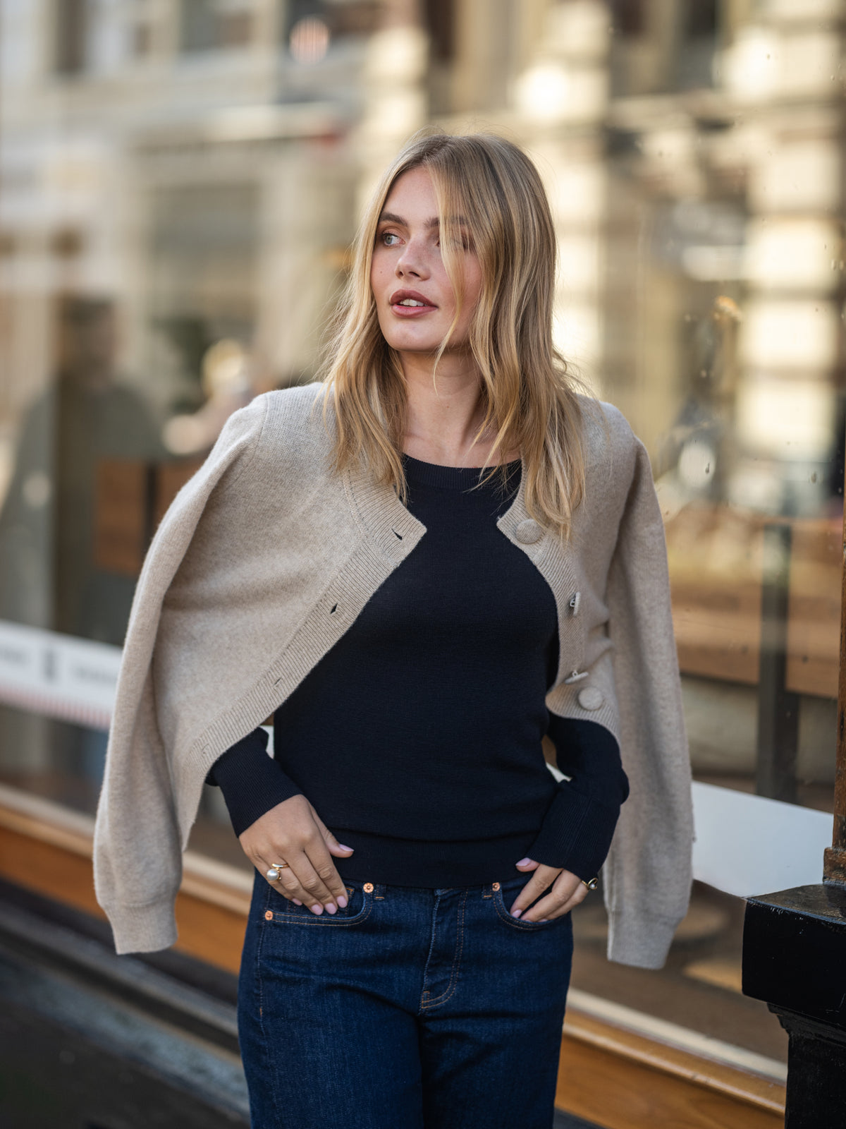 Merinopullover LE CESAR Dunkelblau