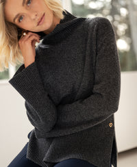 Charcoal LA COZY turtleneck sweater by PLEIN PUBLIQUE.