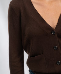Merino-Strickjacke LA DONNA Kakao