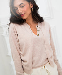 Blush pink PLEIN PUBLIQUE LA DOUBLE knit vest shown against a white background.