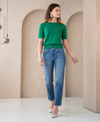 Stonewash cropped jeans by PLEIN PUBLIQUE, LE GUY style.