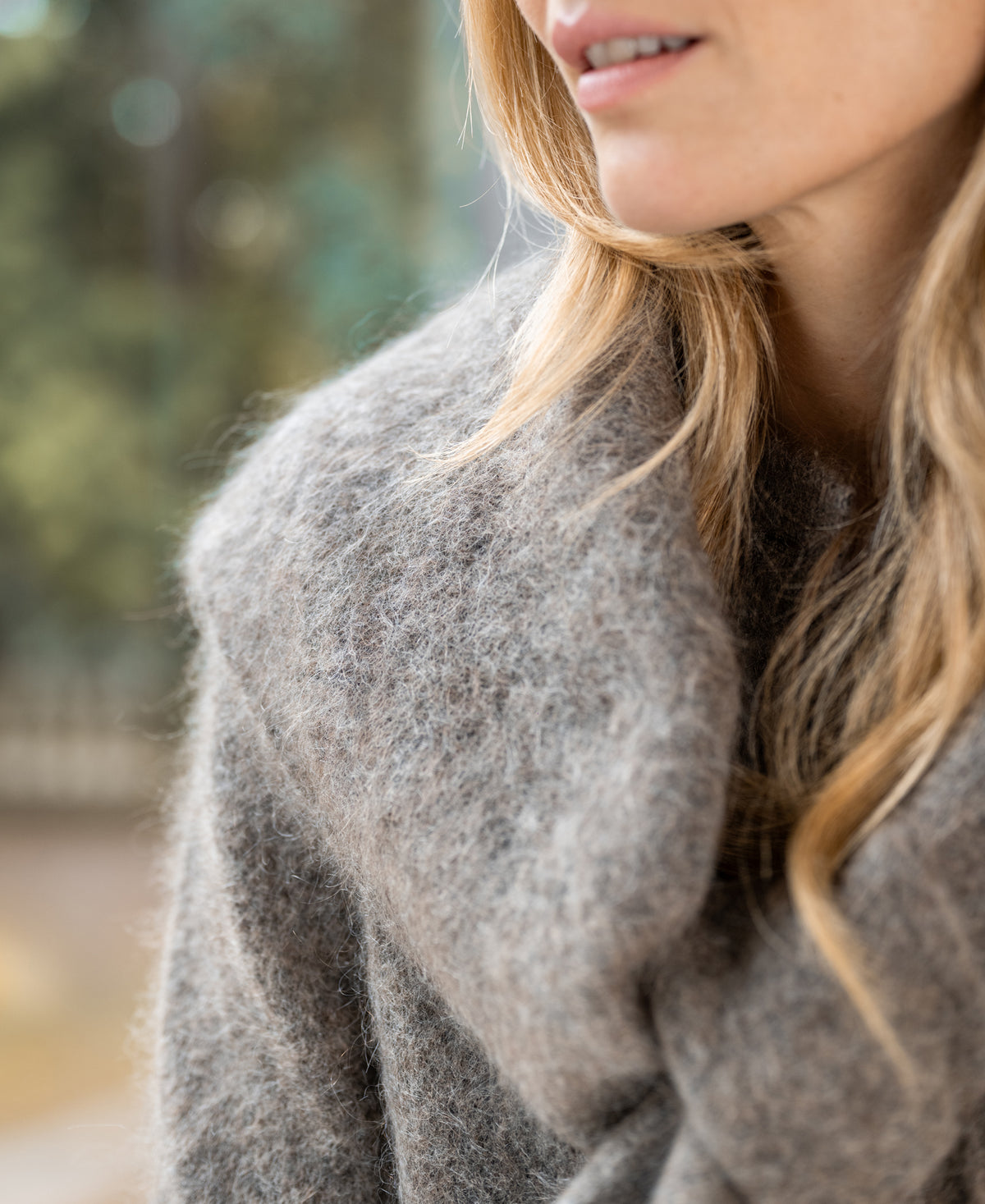 Soft Mohair Scarf LA LILOU Brown Melange