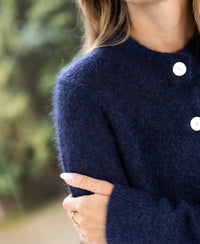 Soft Mohair Cardigan LA ELOIS Navy