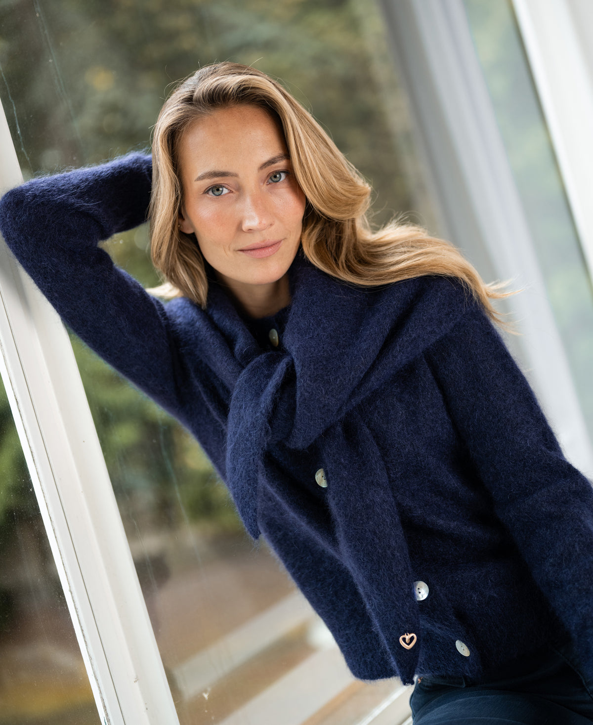 Soft Mohair Scarf LA LILOU Navy