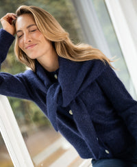 Soft Mohair Scarf LA LILOU Navy