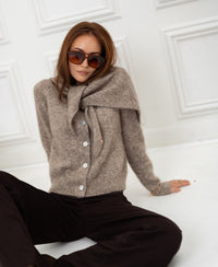 Soft Mohair Cardigan LA ELOIS Sand