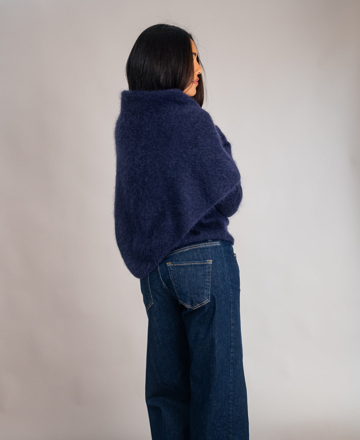 Soft Mohair Scarf LA LILOU Navy