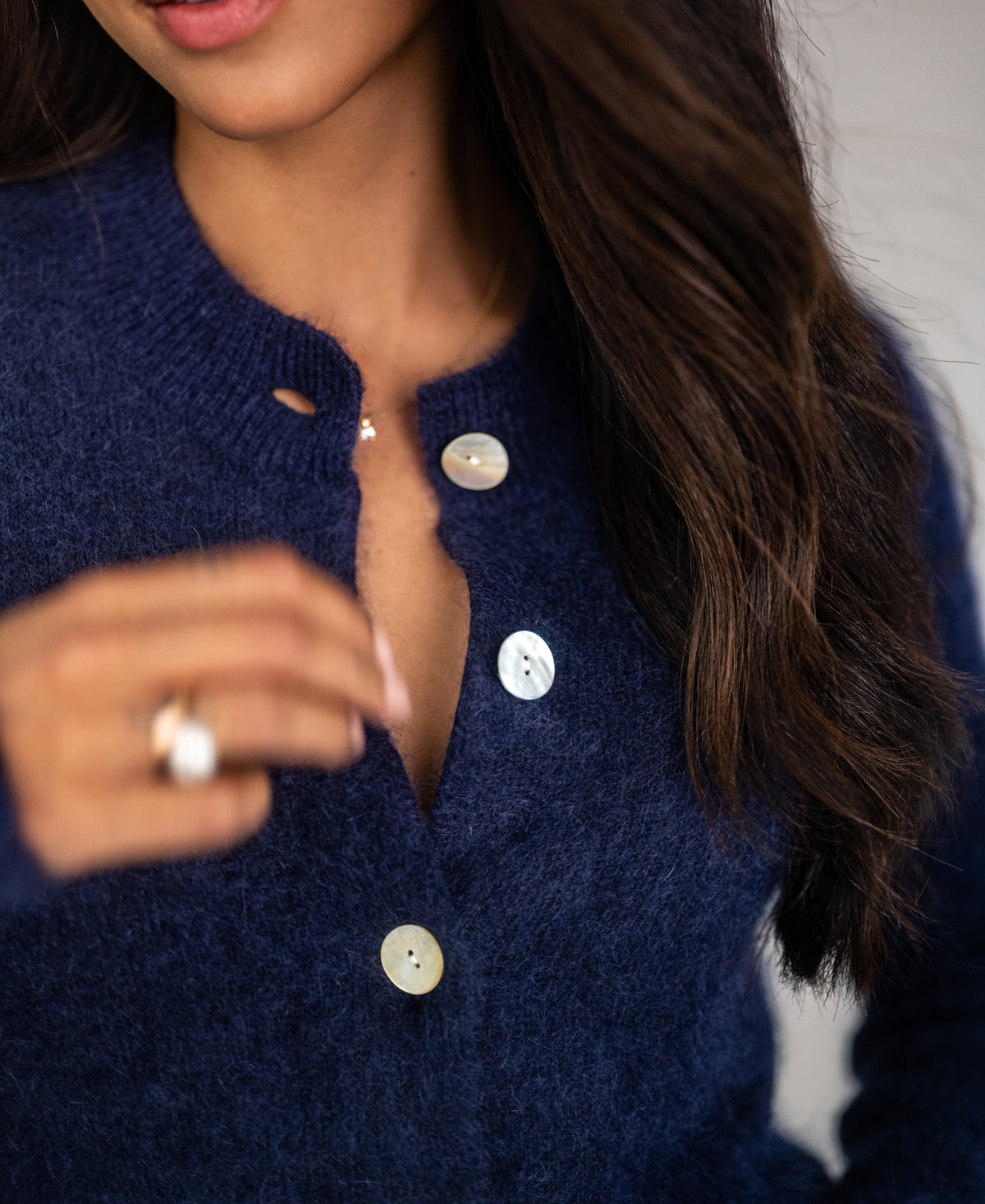 Mohair vest LA ELOIS Navy