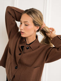 Camel wool jacket LA FAYE by PLEIN PUBLIQUE, ideal for in-between seasons.