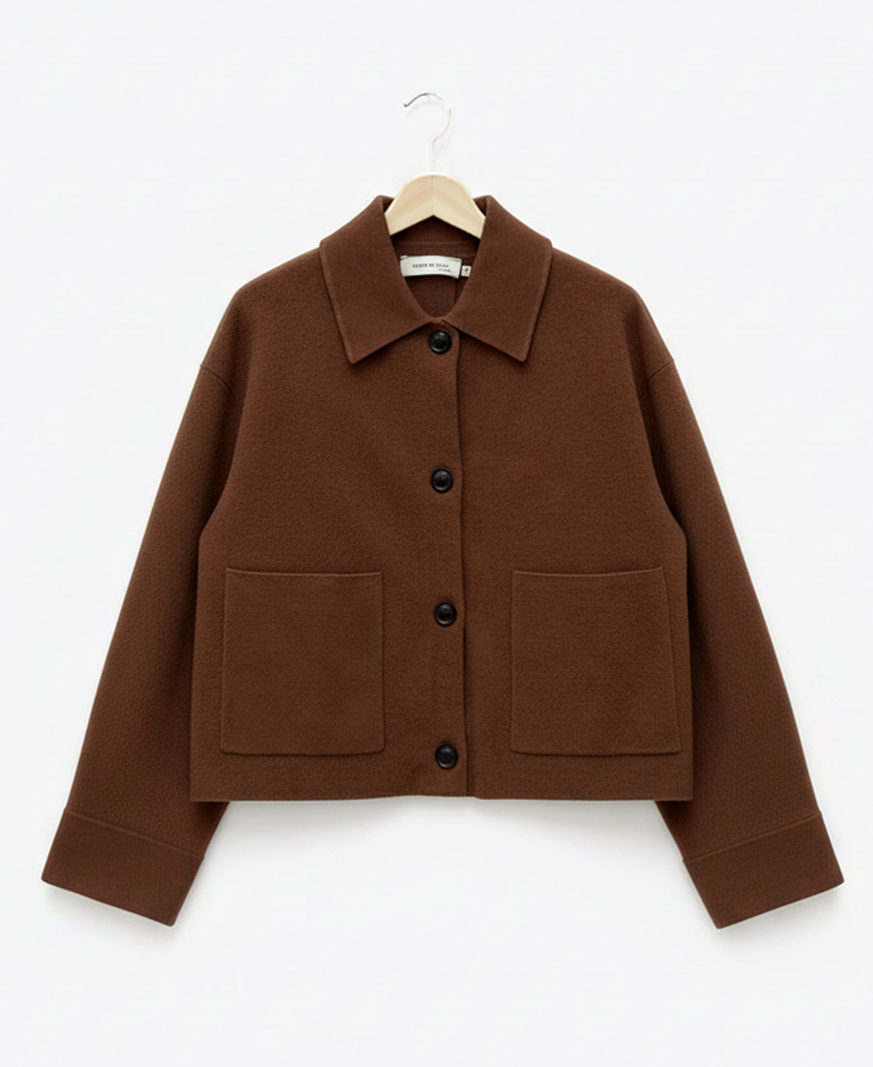 Wool jacket LA FAYE Camel by PLEIN PUBLIQUE with large pockets, ideal for mid-season.