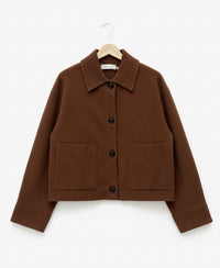 Wool jacket LA FAYE Camel by PLEIN PUBLIQUE with large pockets, ideal for mid-season.