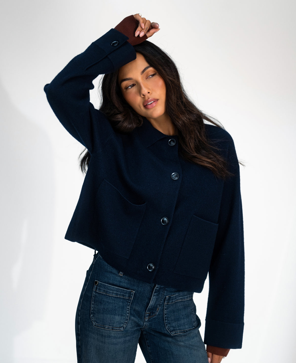 Merino wool Jacket LA FAYE Dark Blue