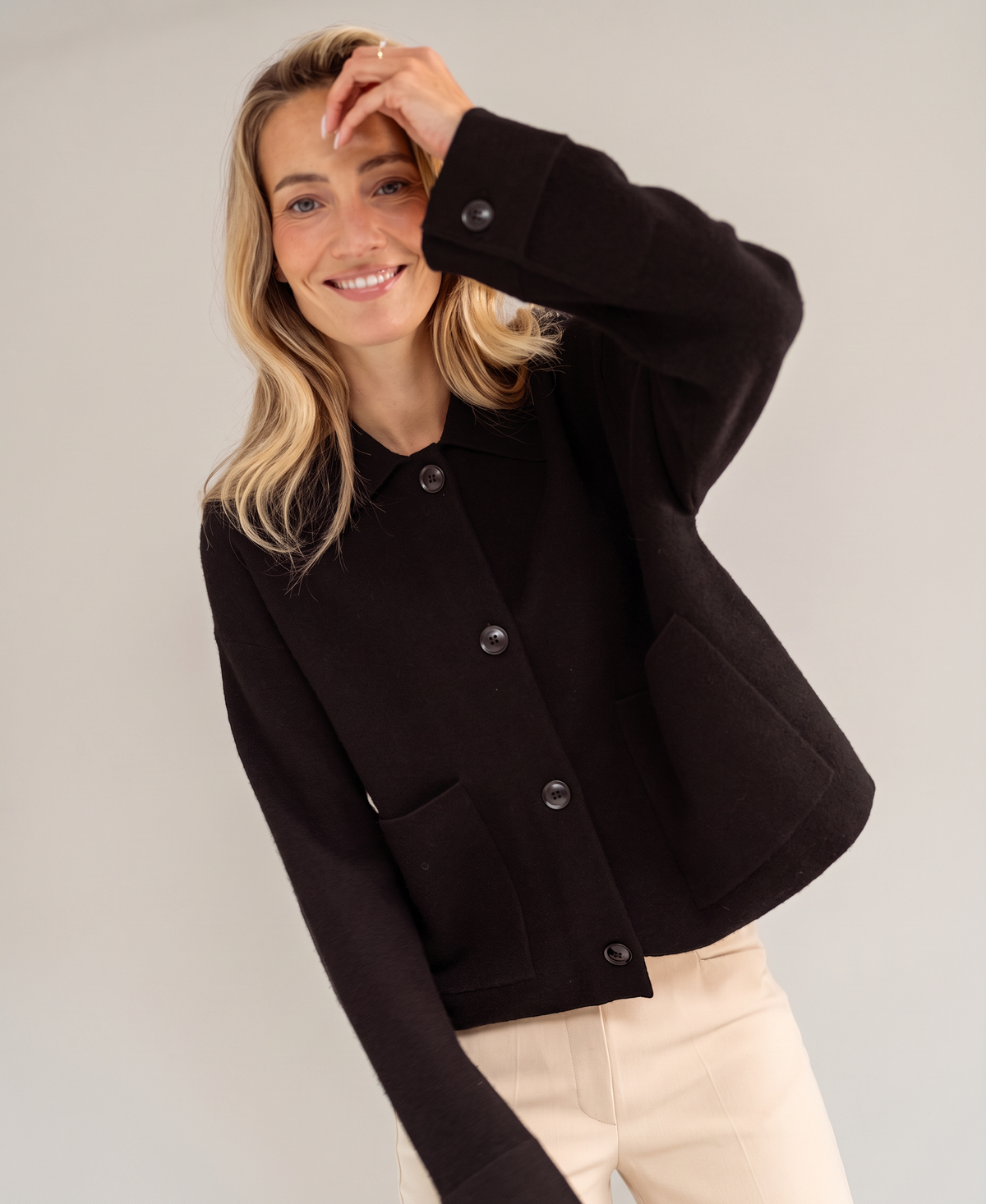 Wolljacke LA FAYE Pure Choco