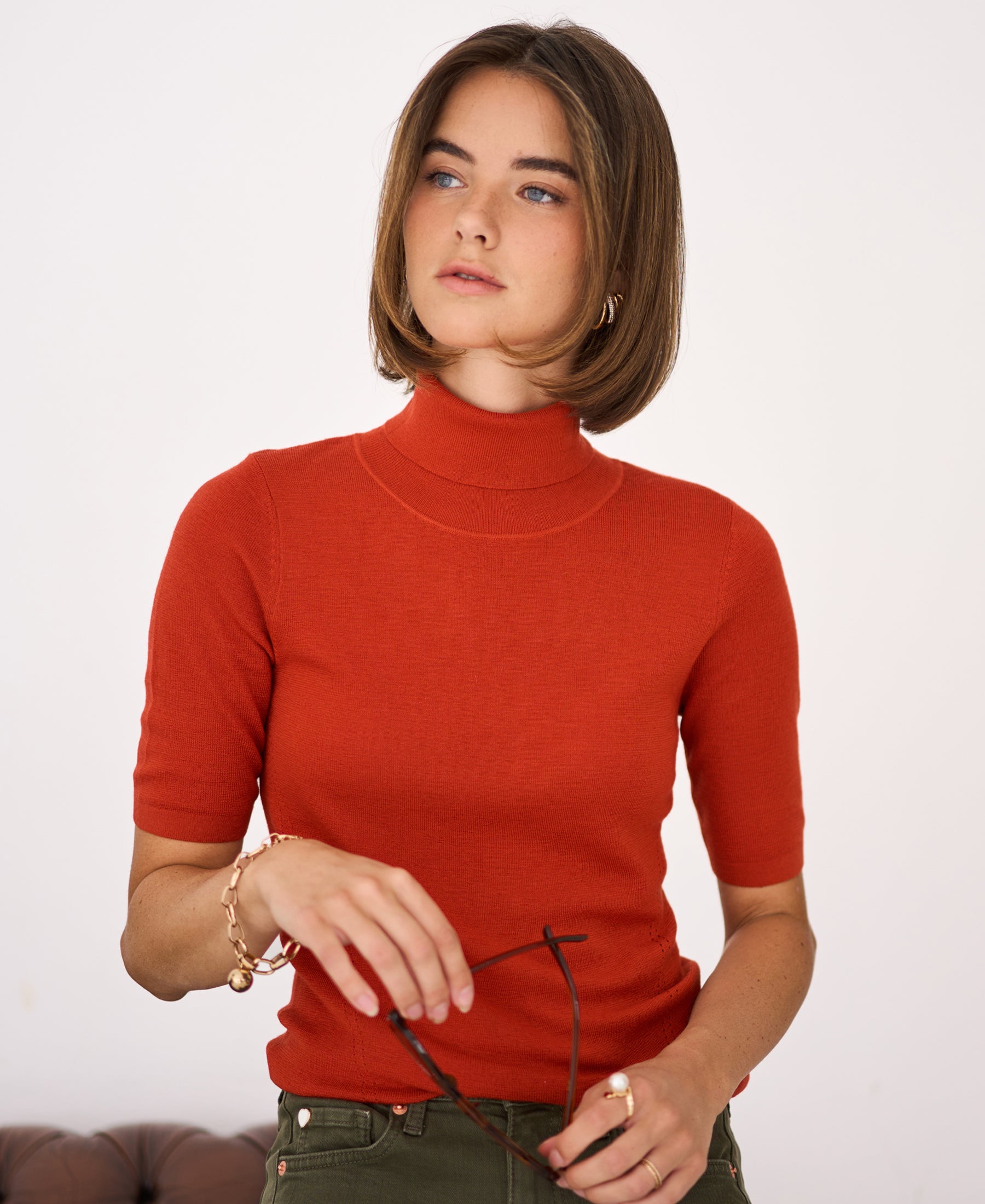 Short-Sleeve Turtleneck LE FRANCOIS Chili