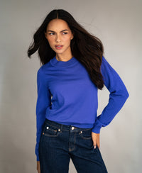 Merino trui LA GIGI Blue Iris