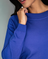 Merino trui LA GIGI Blue Iris